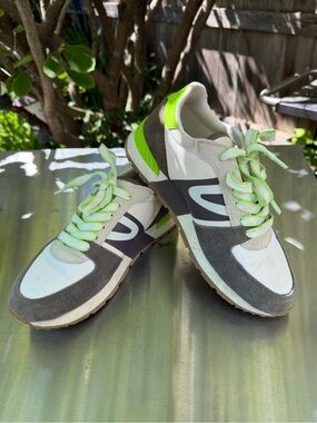 Tretorn Women's Loyola Grey White Green Low-Top Sneakers 7M